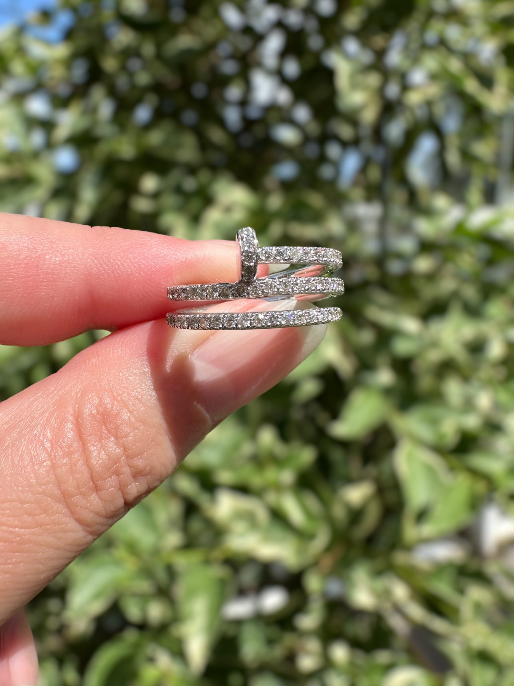 18k Diamond Nail Wrap Ring