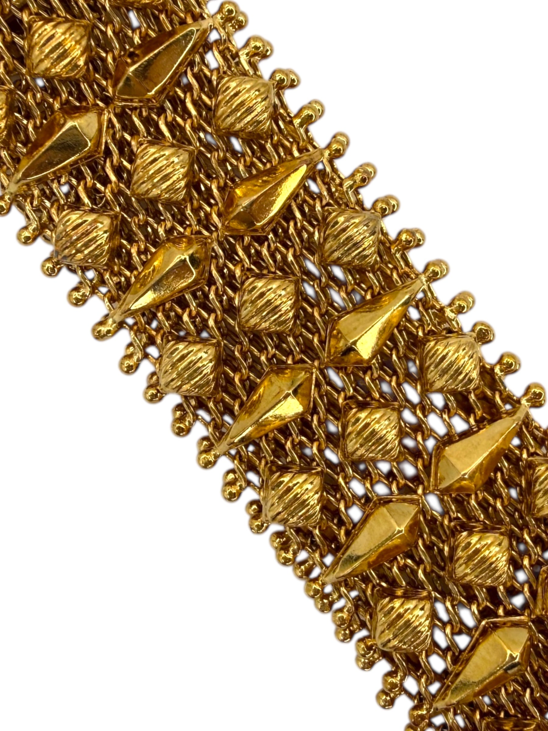 18k Mesh Spike Bracelet