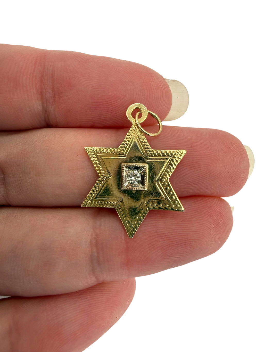 14k Star of David Diamond Charm