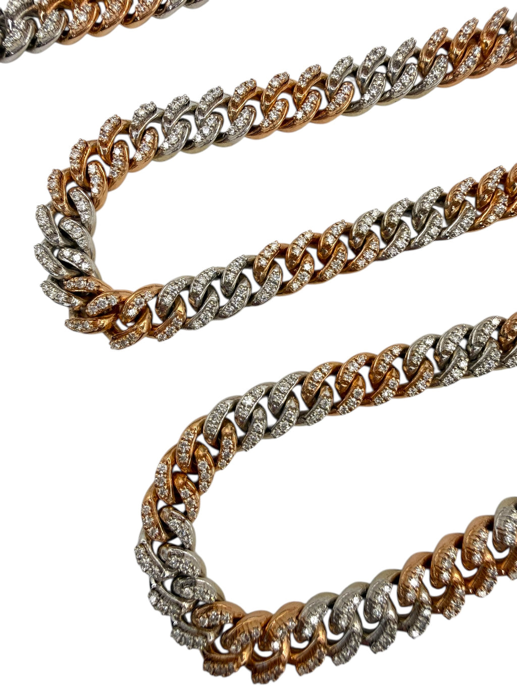 14k Two Tone Diamond Curb Necklace