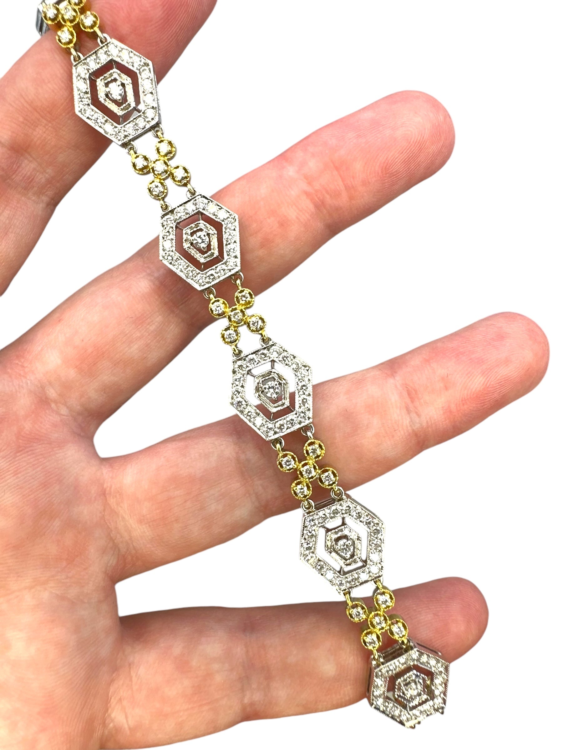 18k Diamond Hexagon Bracelet