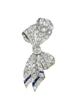 Art Deco Platinum Diamond Bow Pin