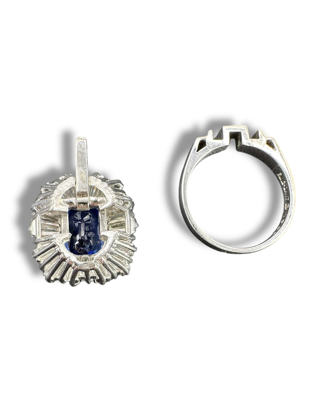 Platinum Sapphire Diamond Ringdant