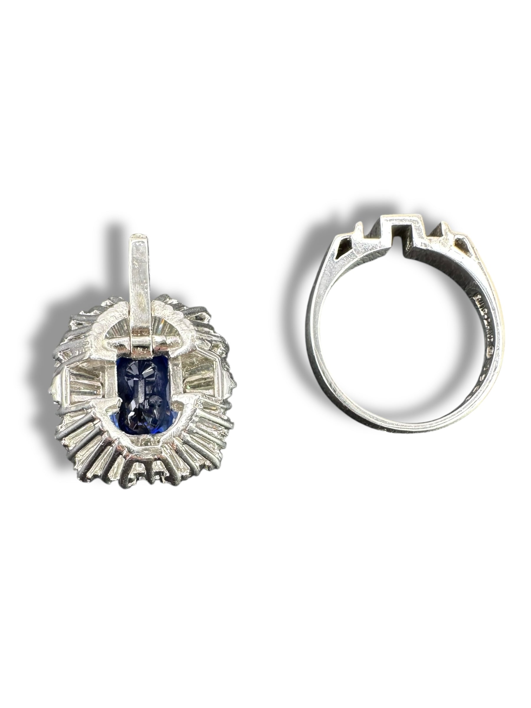 Platinum Sapphire Diamond Ringdant
