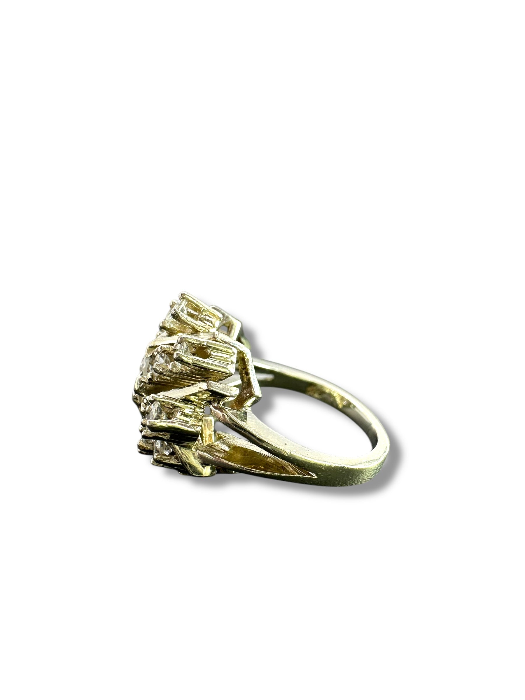 14k Diamond Snowflake Ring
