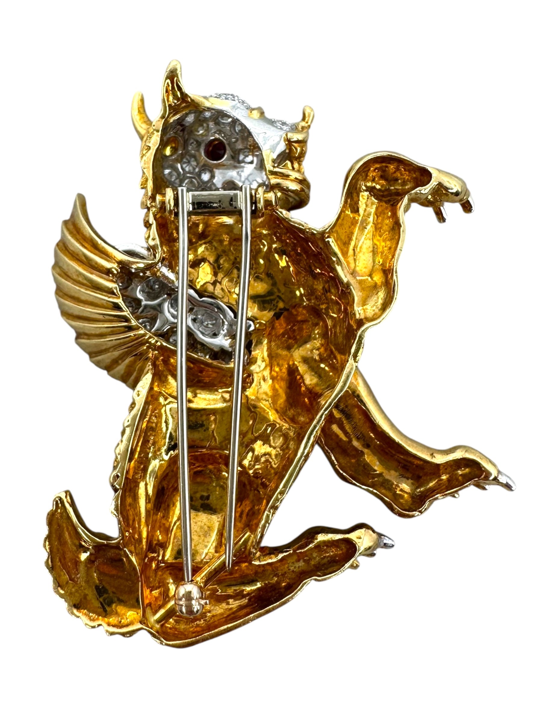 18k Fierce Critter Diamond Brooch