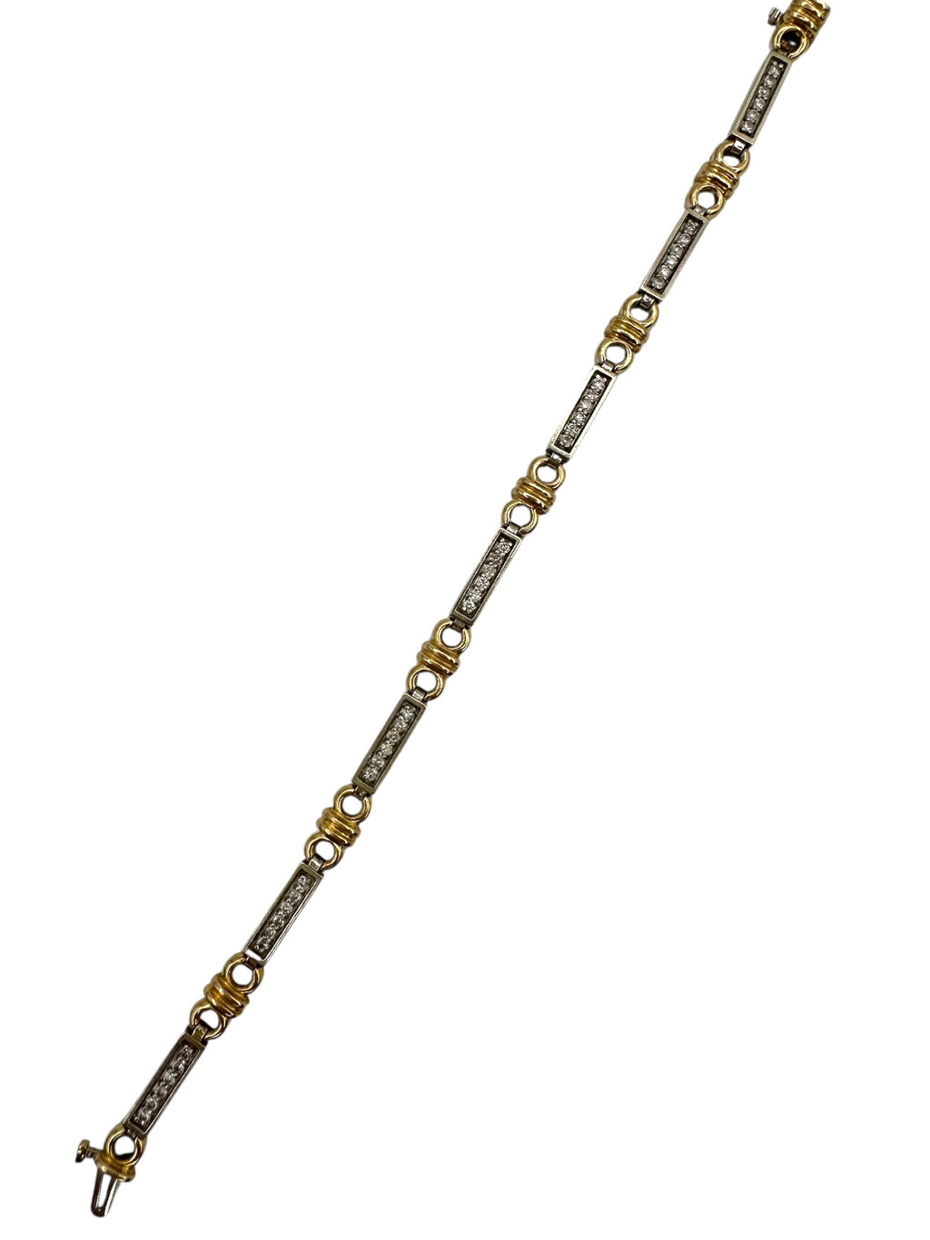14k Two Tone Diamond Bracelet