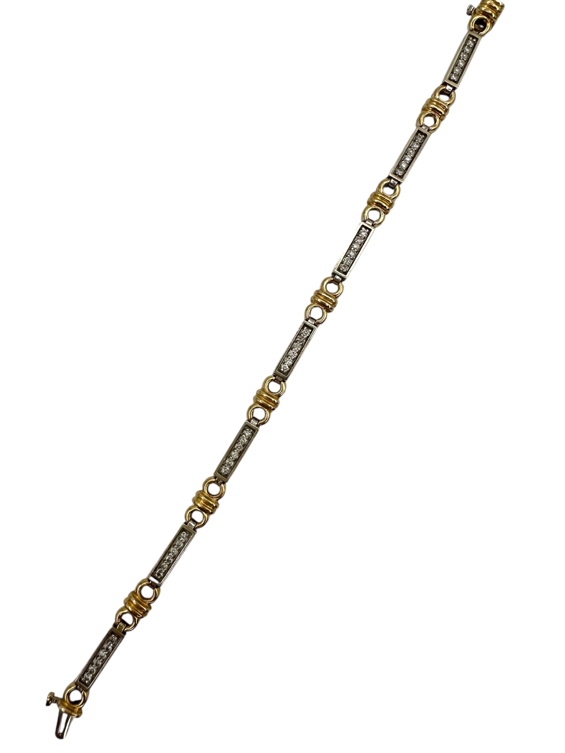 14k Two Tone Diamond Bracelet