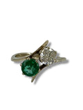 14k Emerald Diamond Toi Et Moi Ring