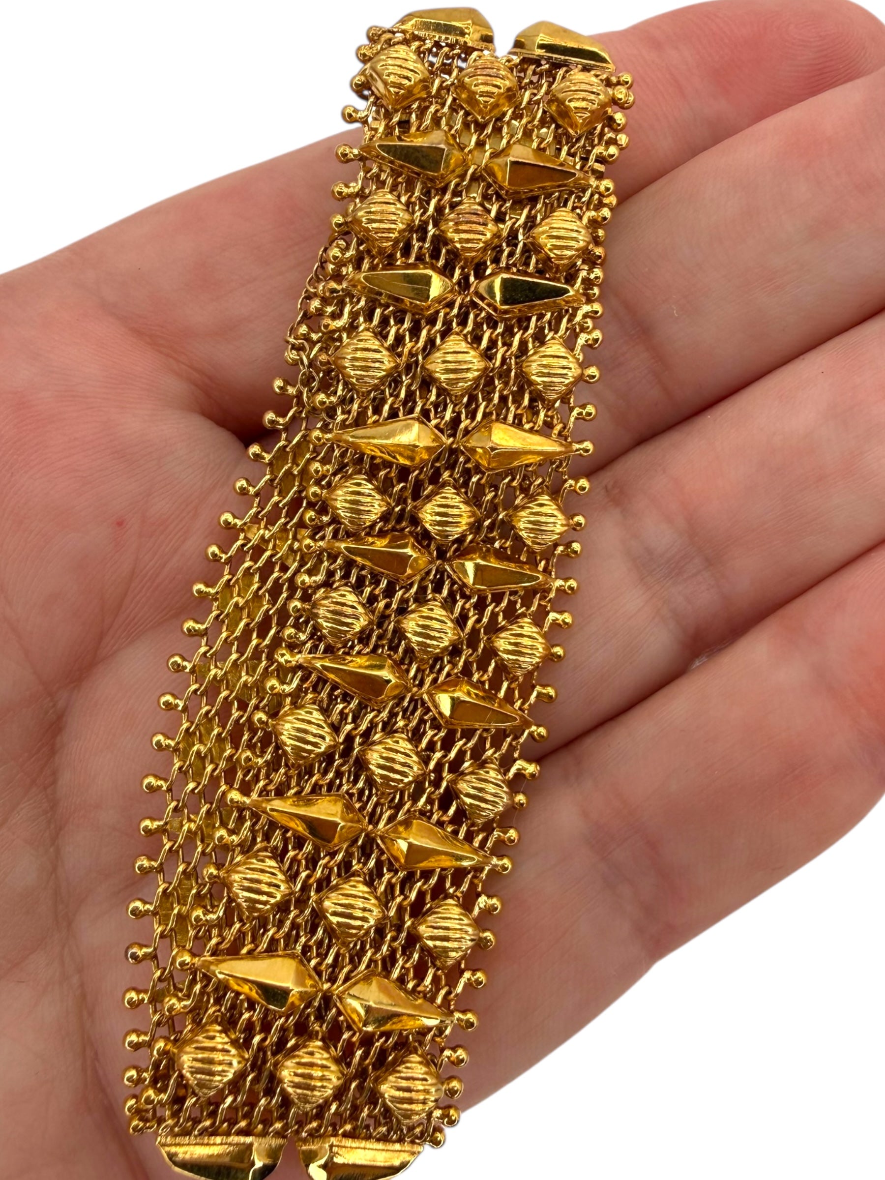 18k Mesh Spike Bracelet