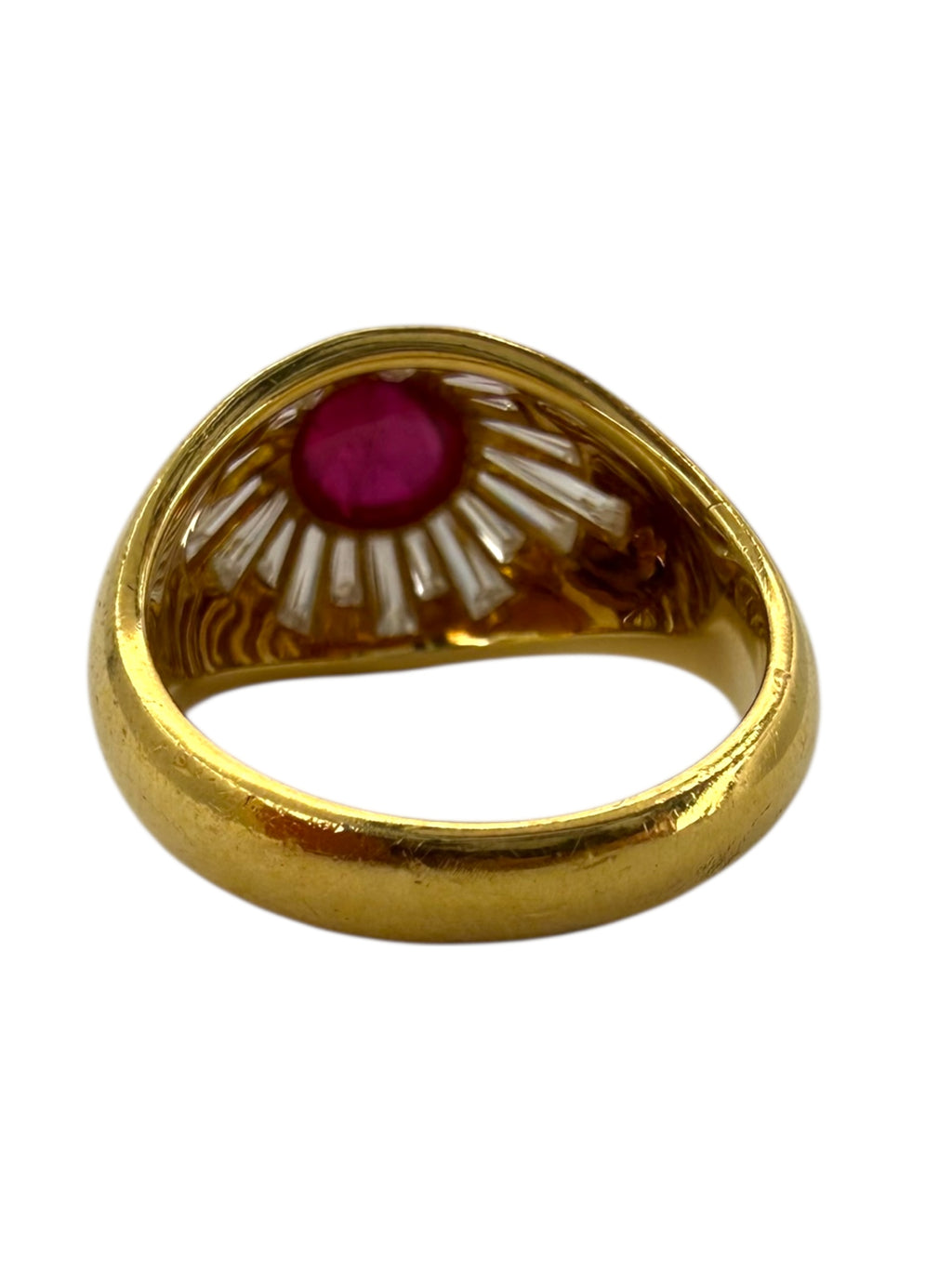18k Ruby Cabochon Diamond Ring