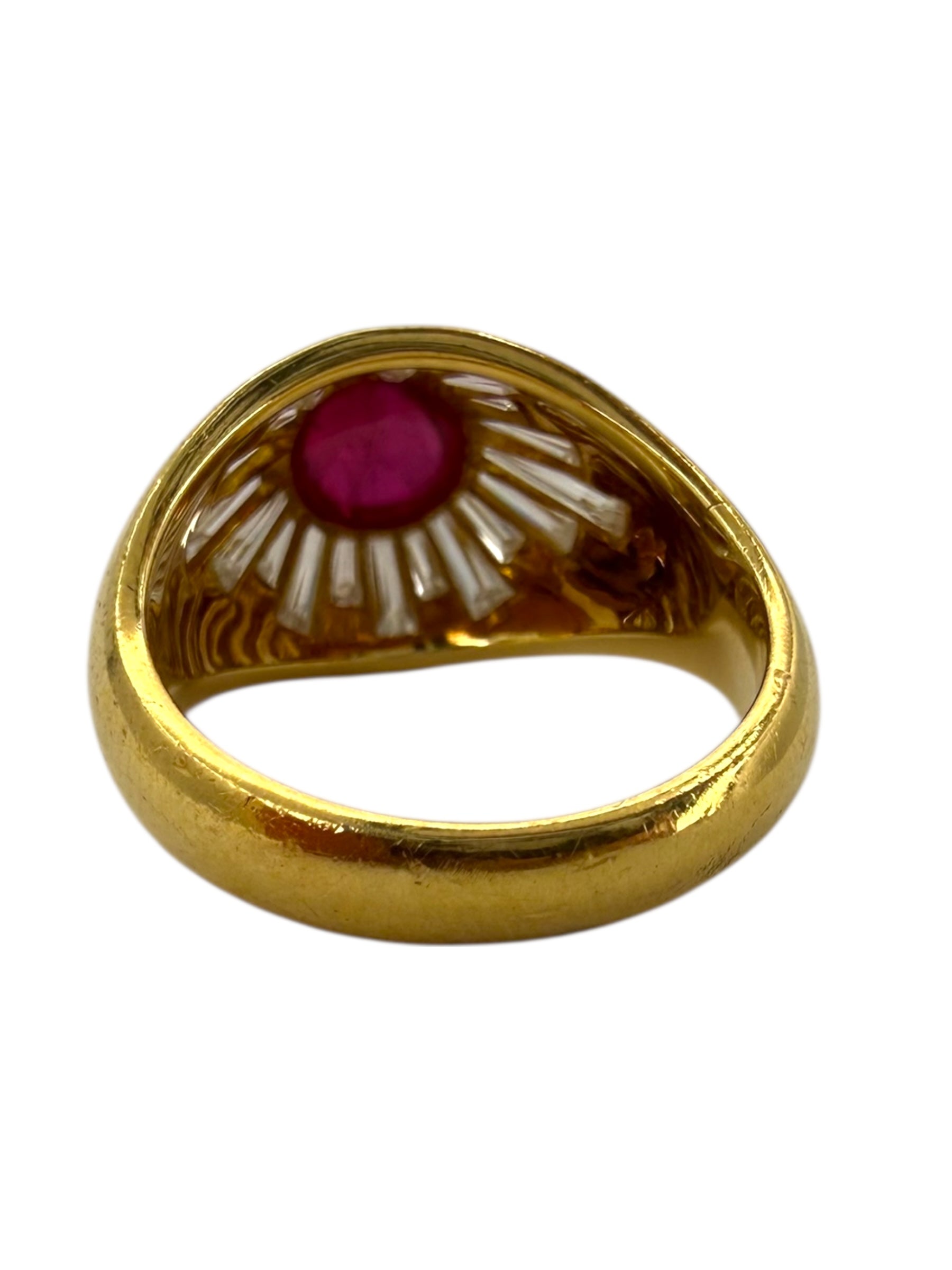 18k Ruby Cabochon Diamond Ring