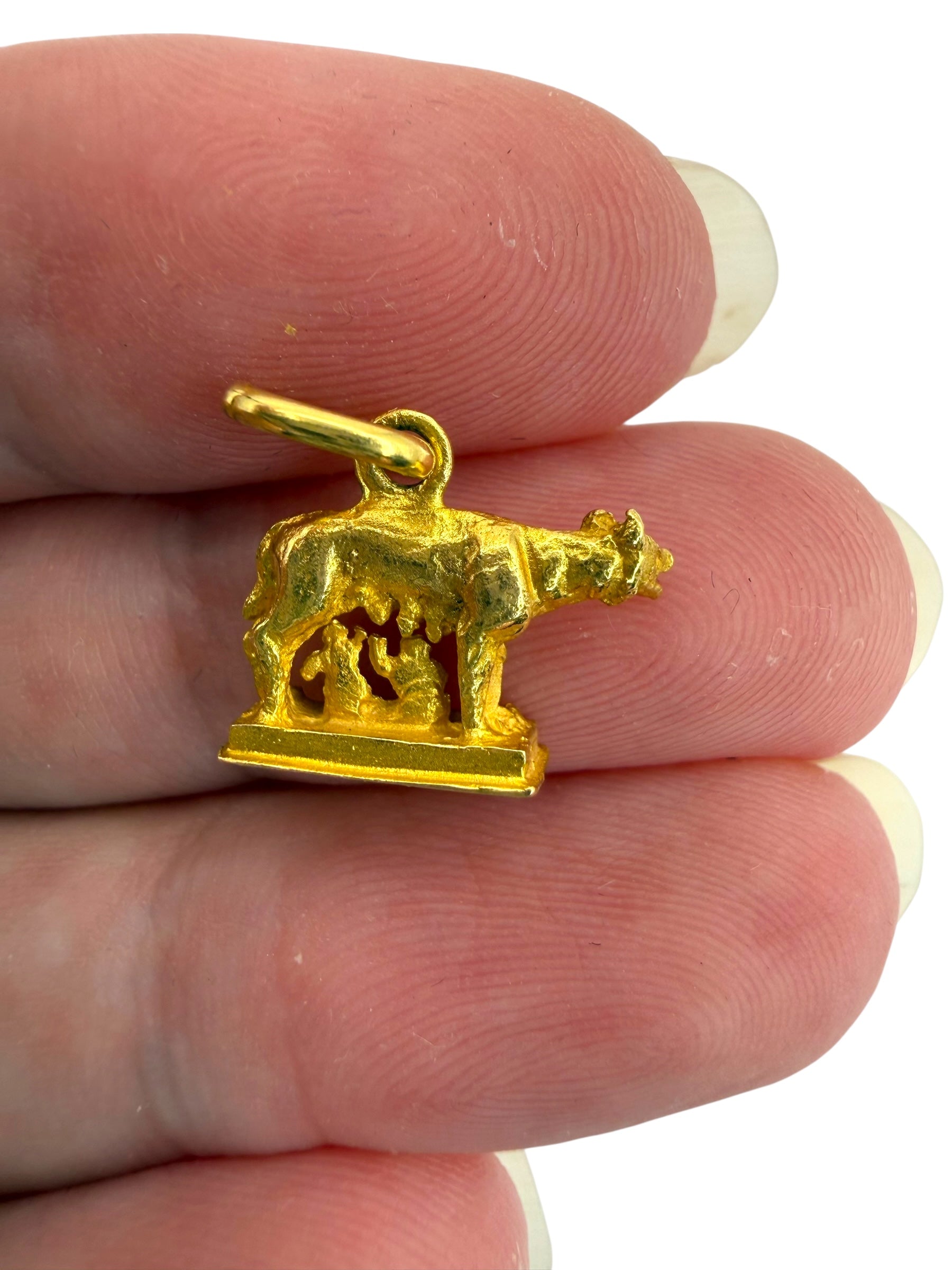 18k Romulus and Remus Charm