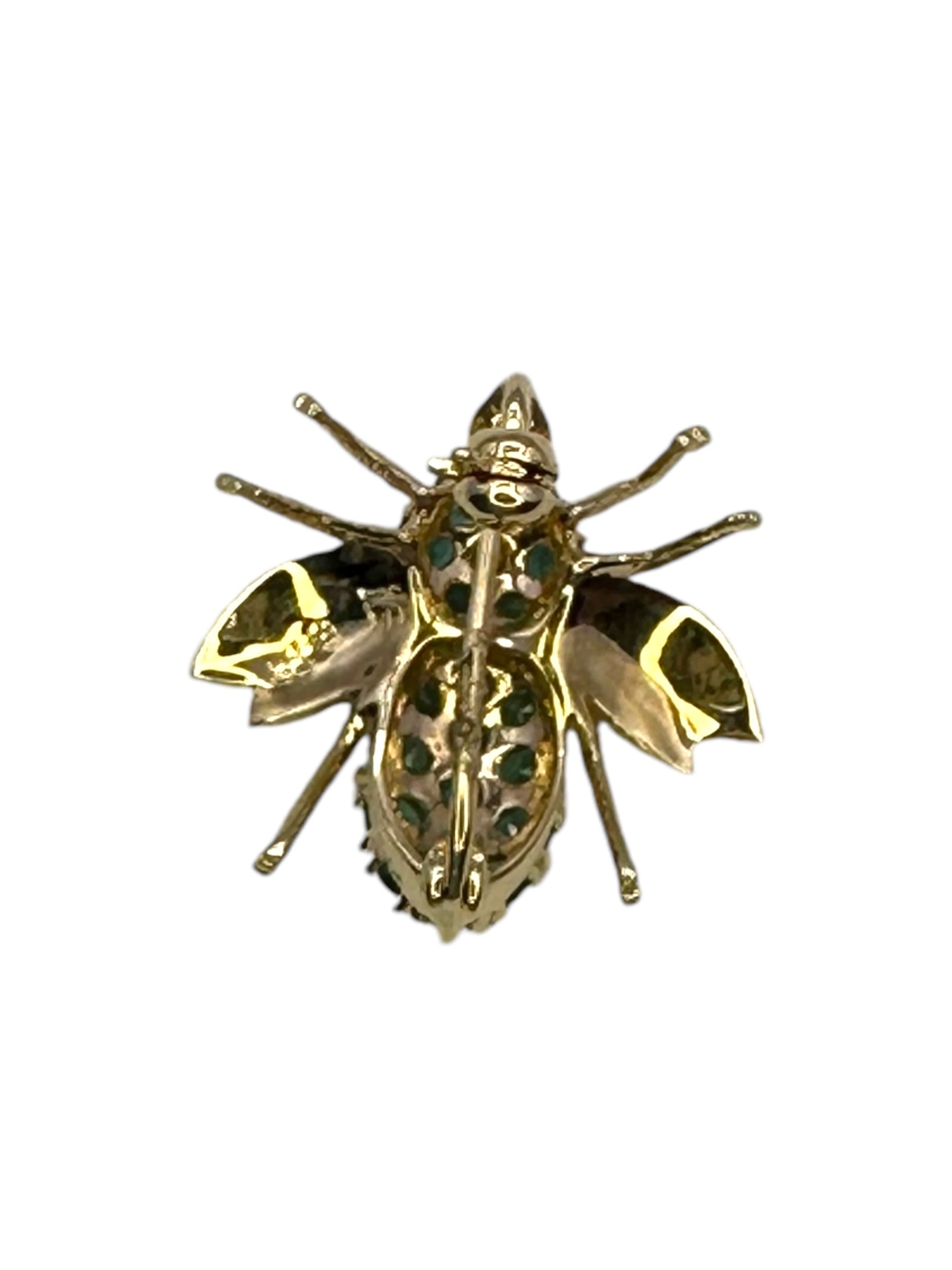 14k Emerald Diamond Bee Pin/ Pendant