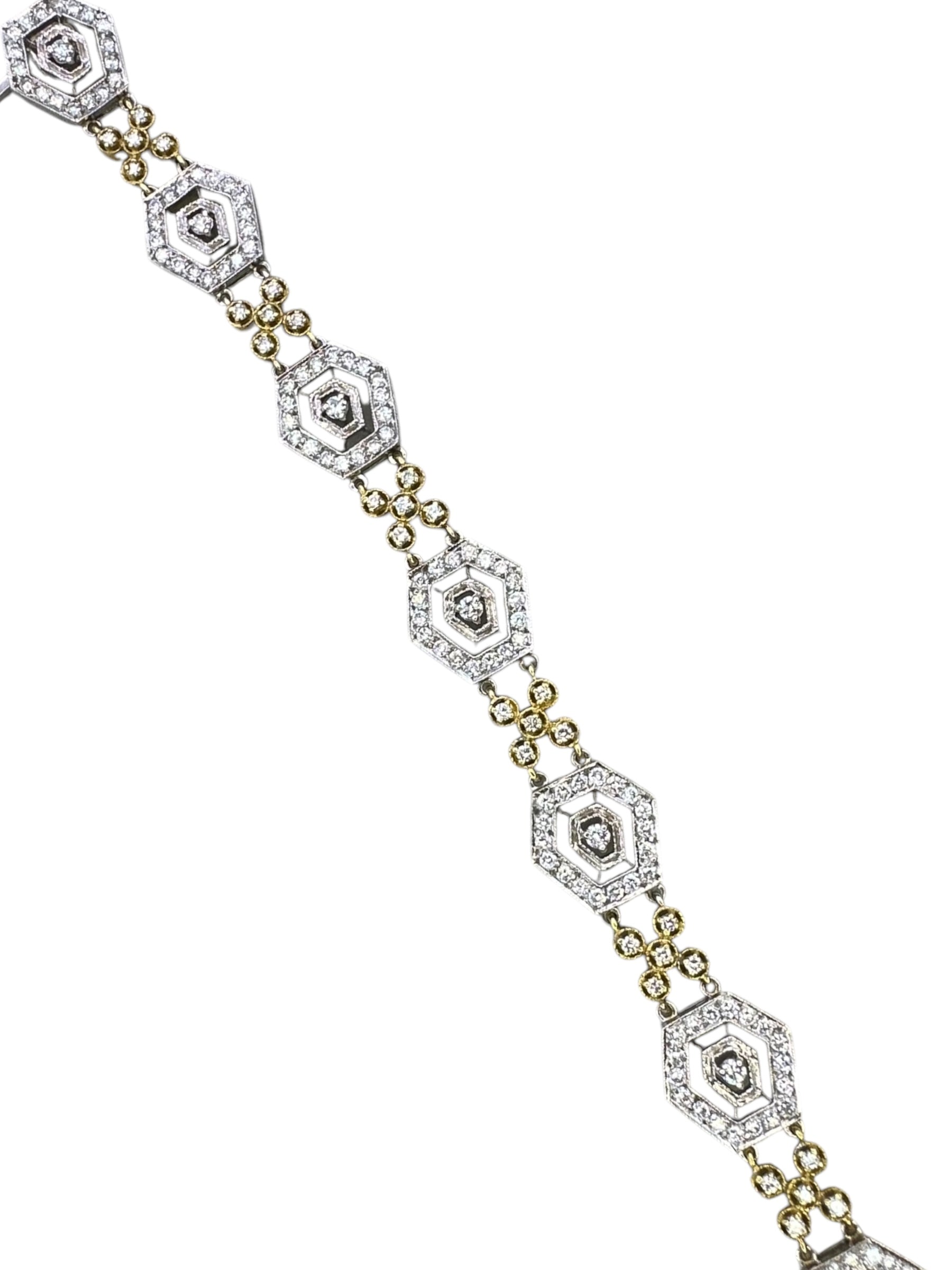 18k Diamond Hexagon Bracelet
