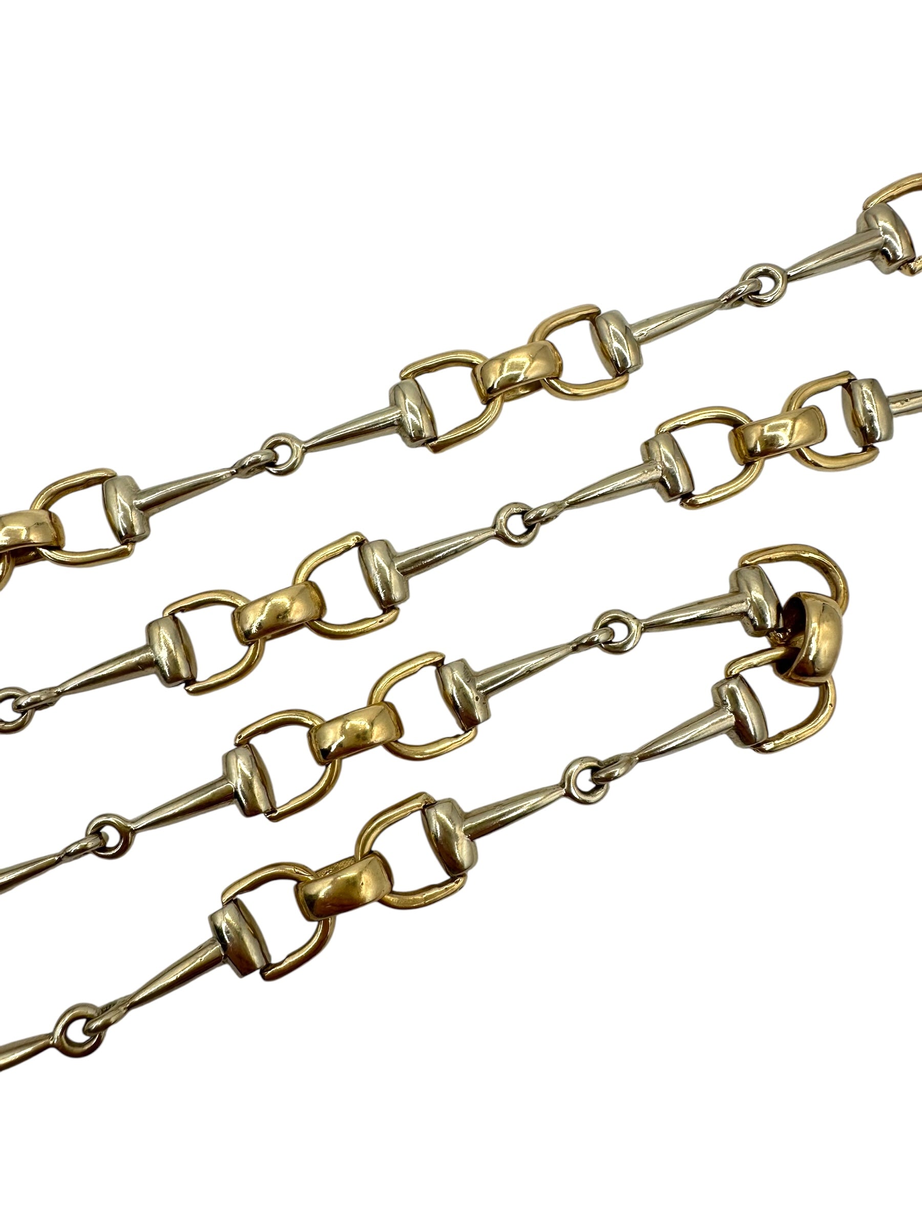 14k Two Tone Horse Bit Necklace