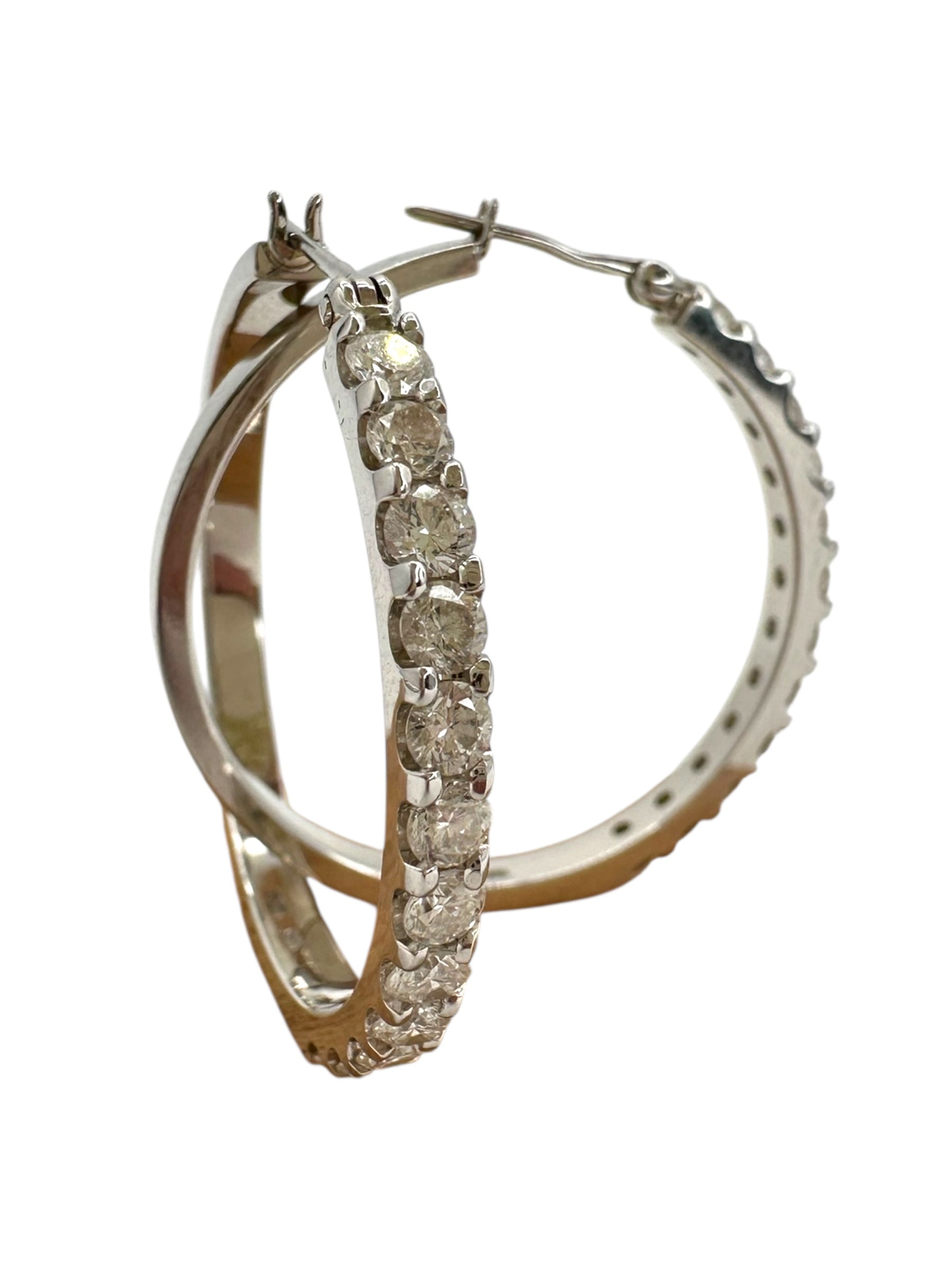18k Diamond Hoop Earrings