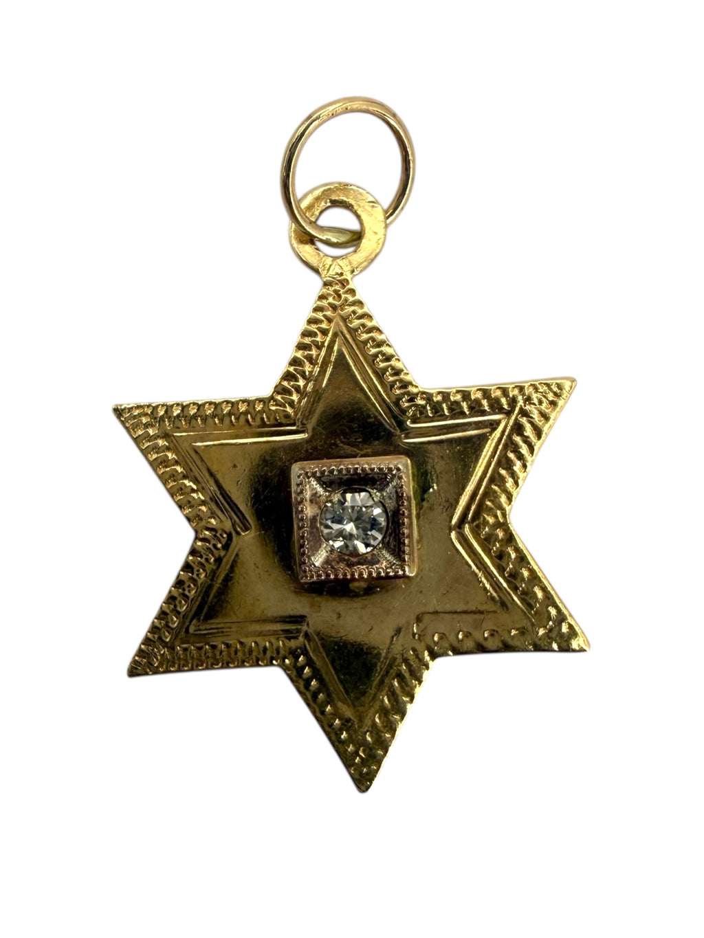 14k Star of David Diamond Charm