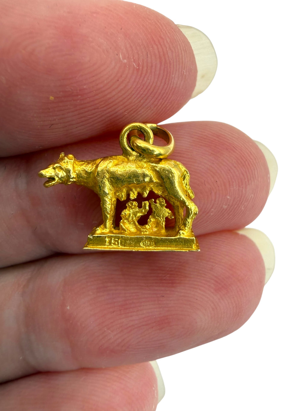 18k Romulus and Remus Charm