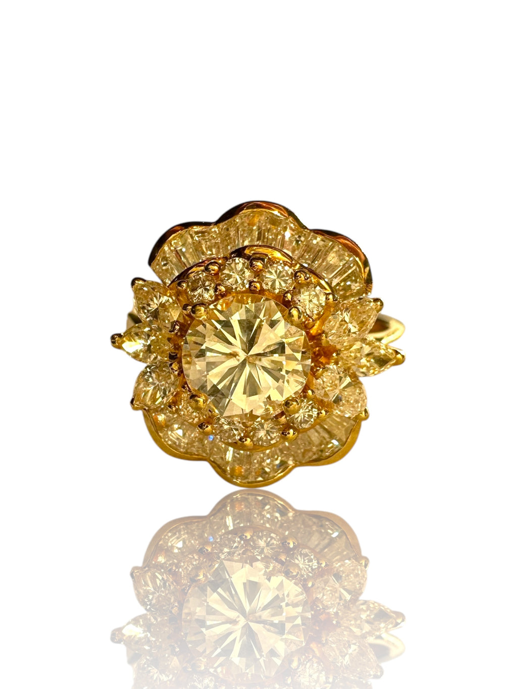 18k Diamond Ballerina/ Cluster Ring