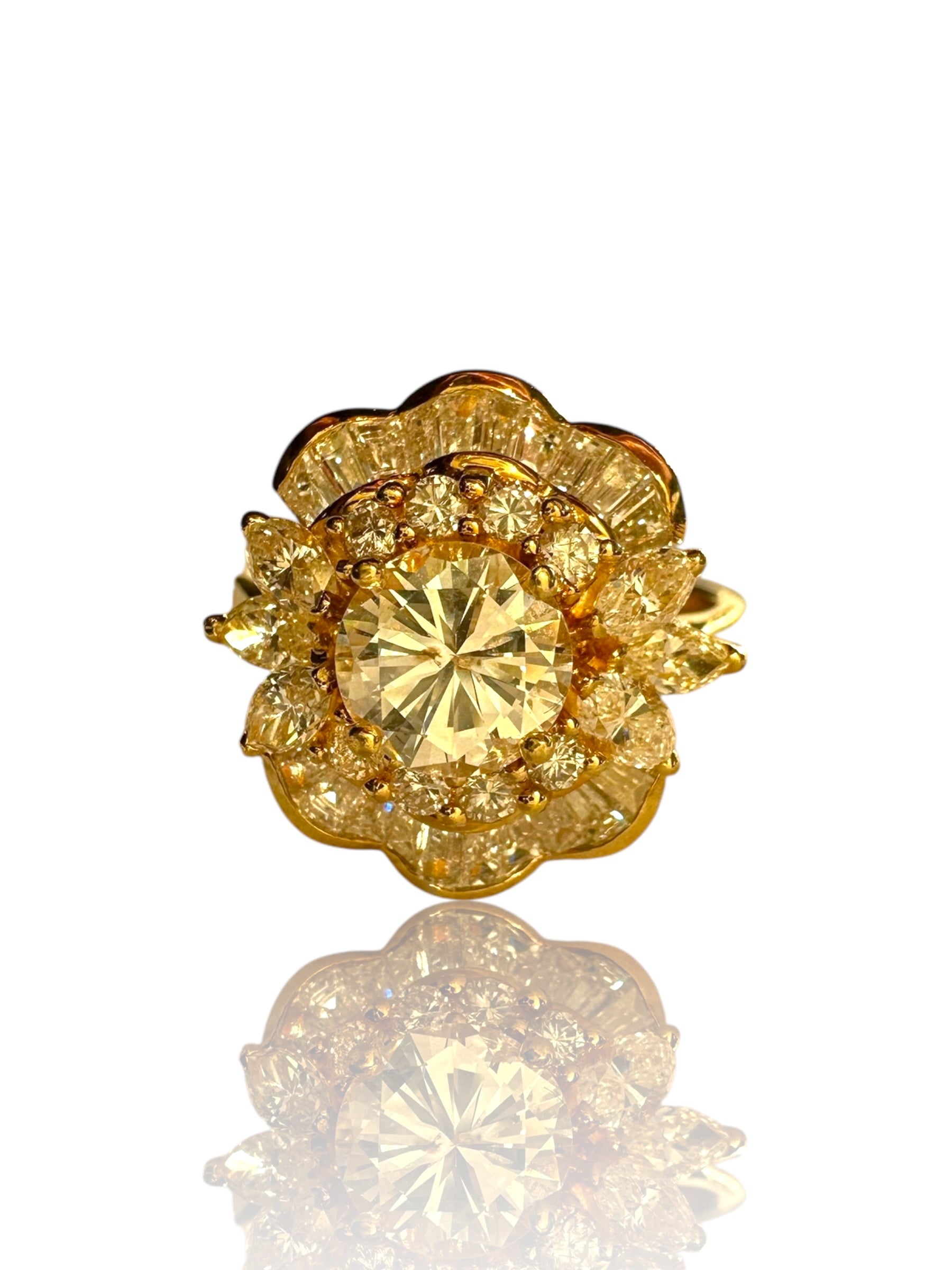 18k Diamond Ballerina/ Cluster Ring