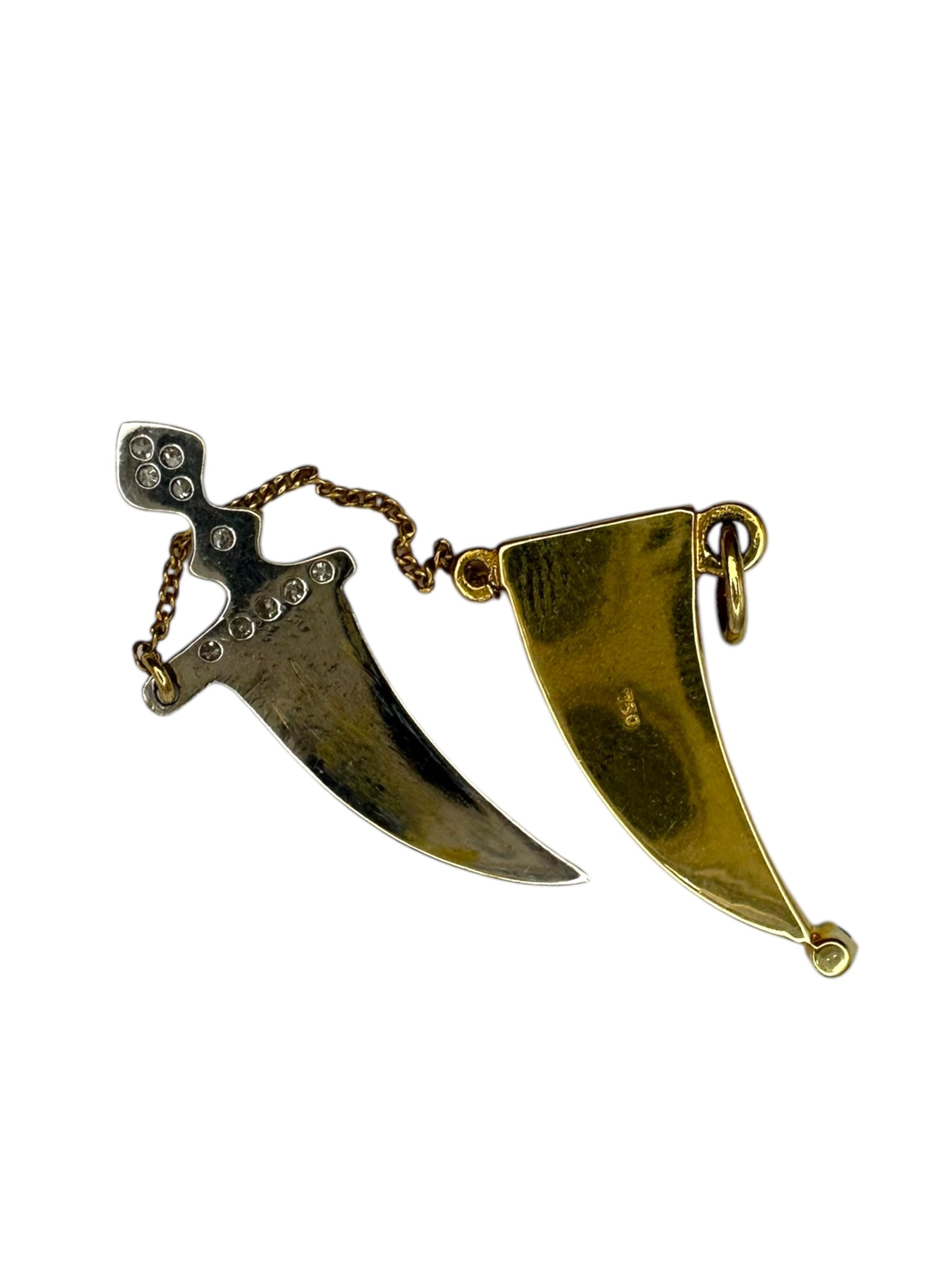 18k Diamond Dagger Charm