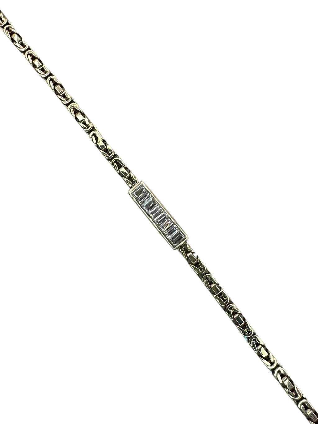 14k Byzantine Link Diamond Station Bracelet by Uno a Erre