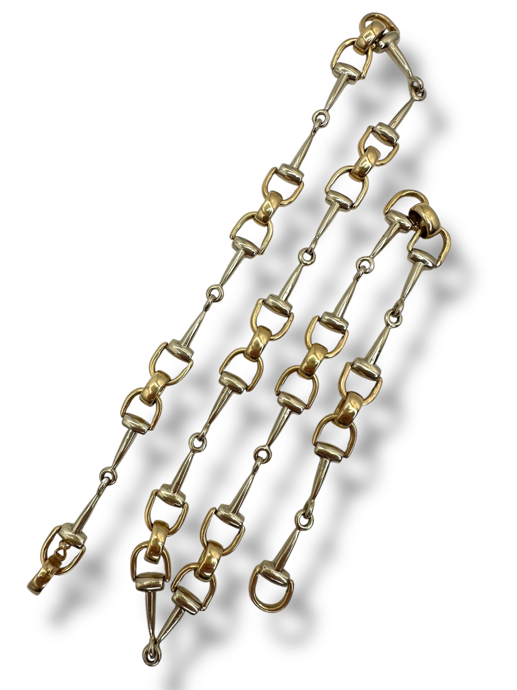14k Two Tone Horse Bit Necklace