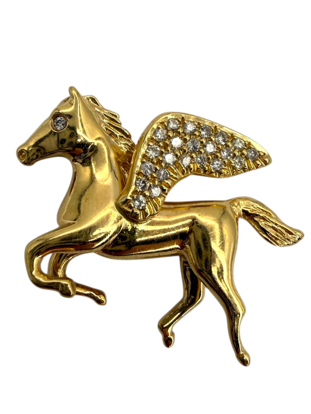 14k Diamond Pegasus Pendant