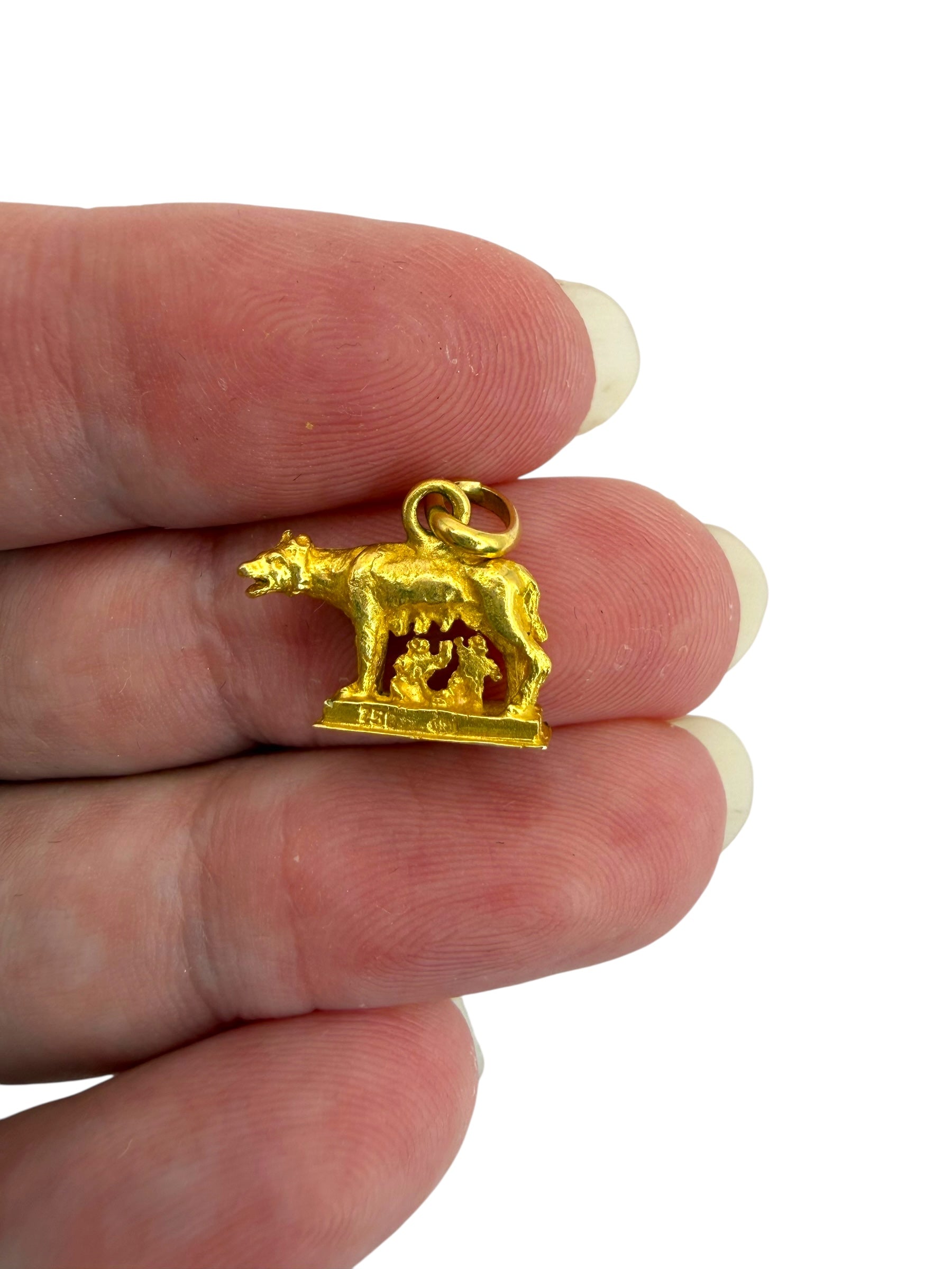 18k Romulus and Remus Charm
