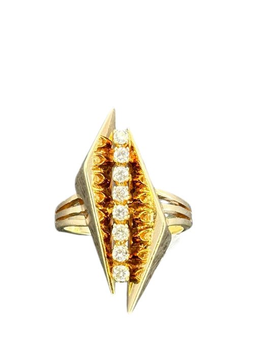 14k Diamond Geometric Shard Ring