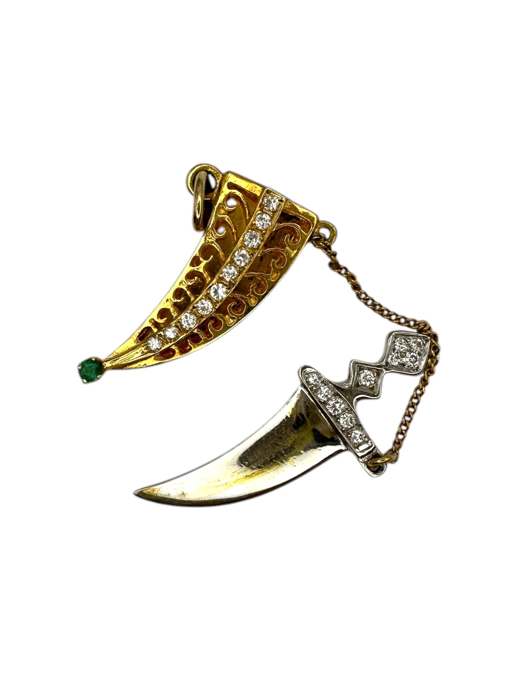 18k Diamond Dagger Charm