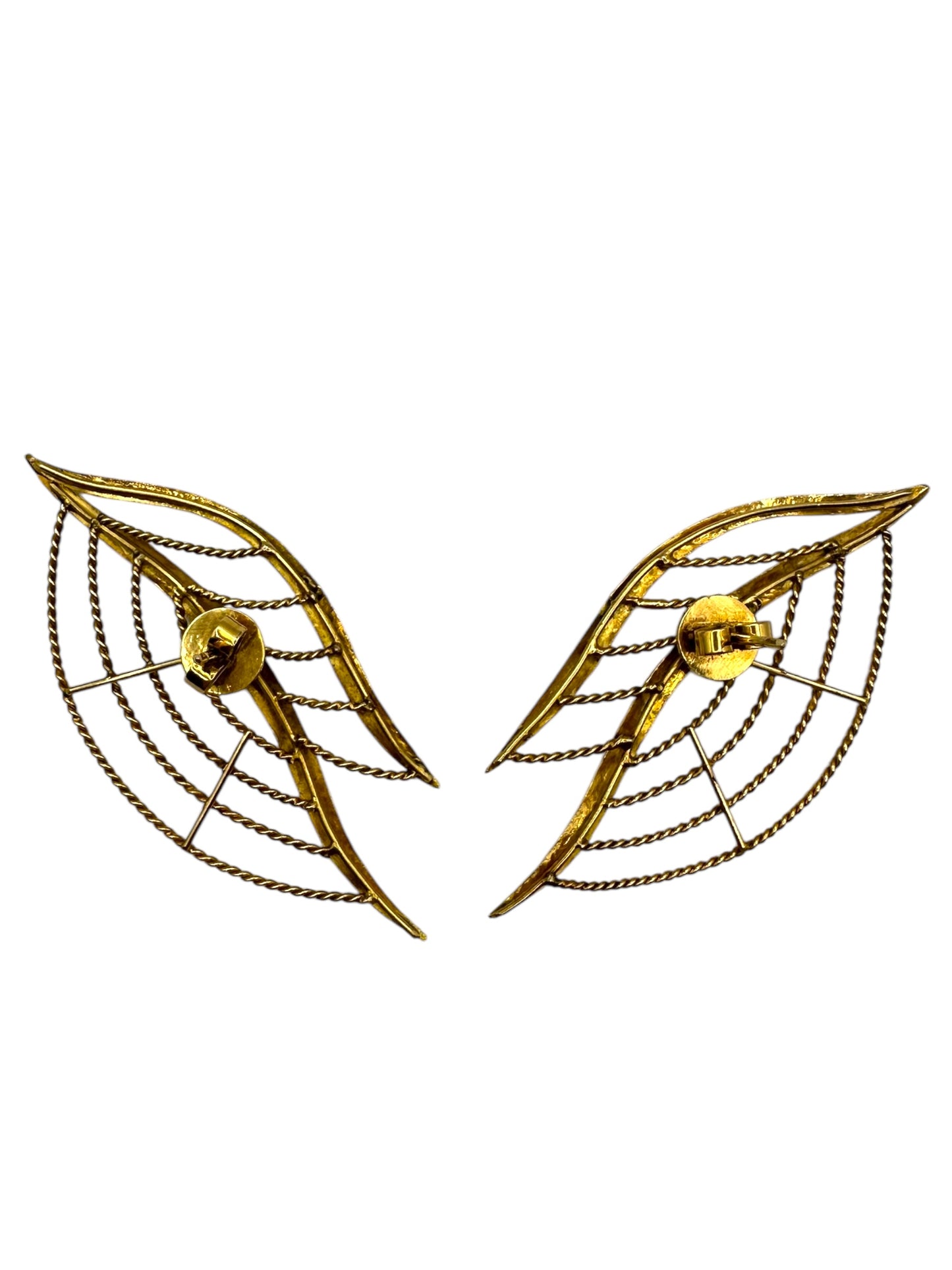18k Leaf Statement Earrings