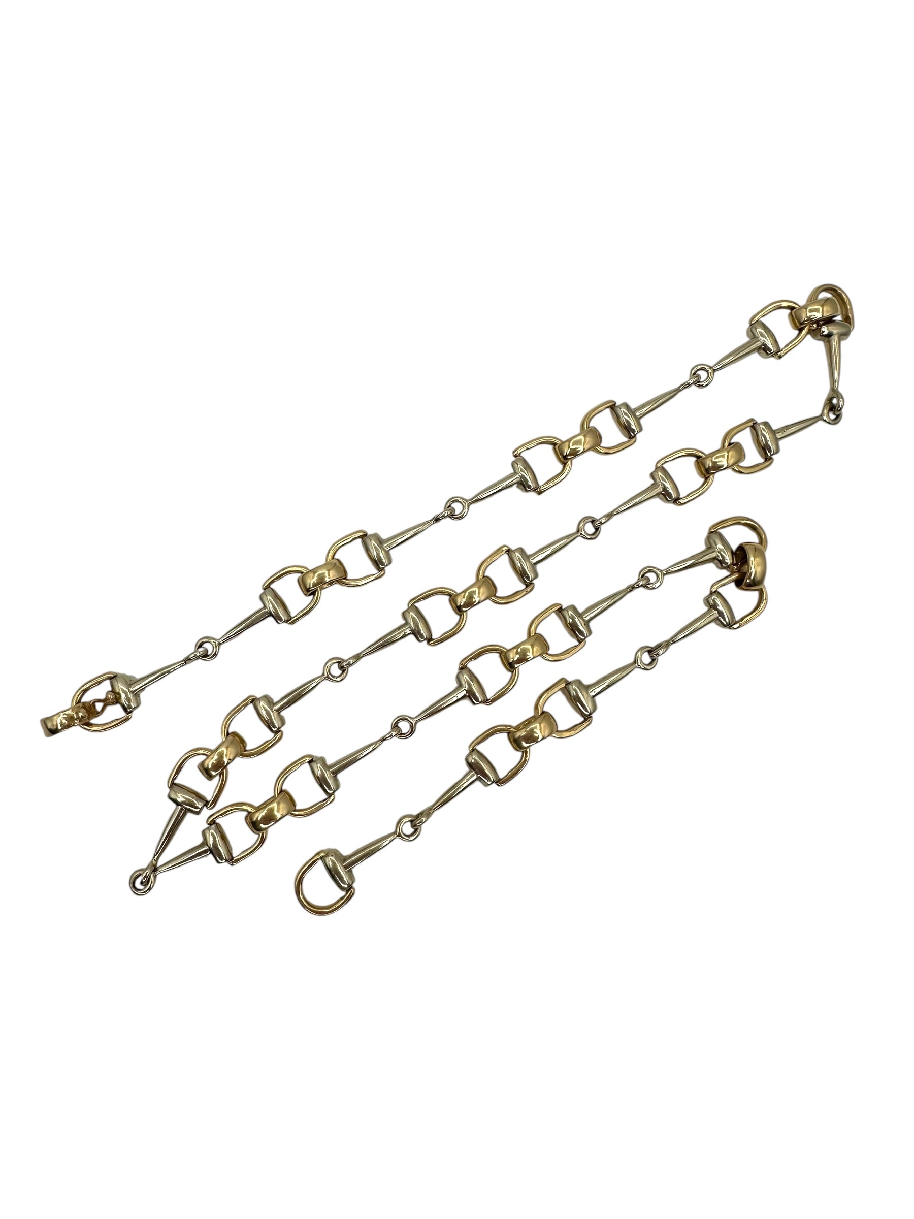 14k Two Tone Horse Bit Necklace