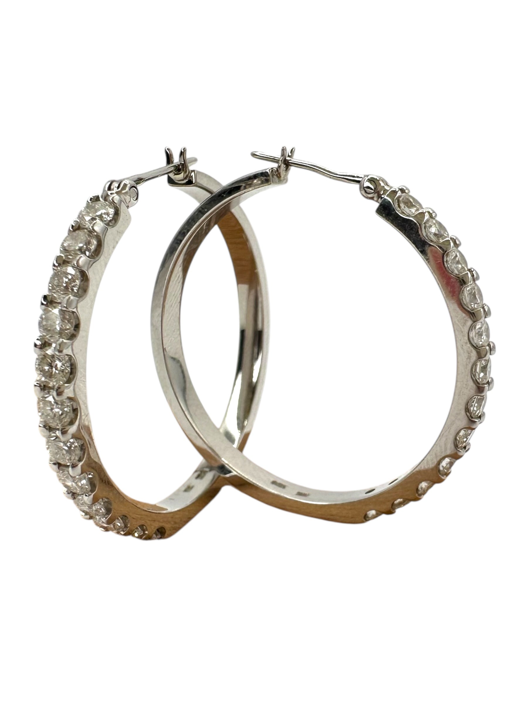 18k Diamond Hoop Earrings