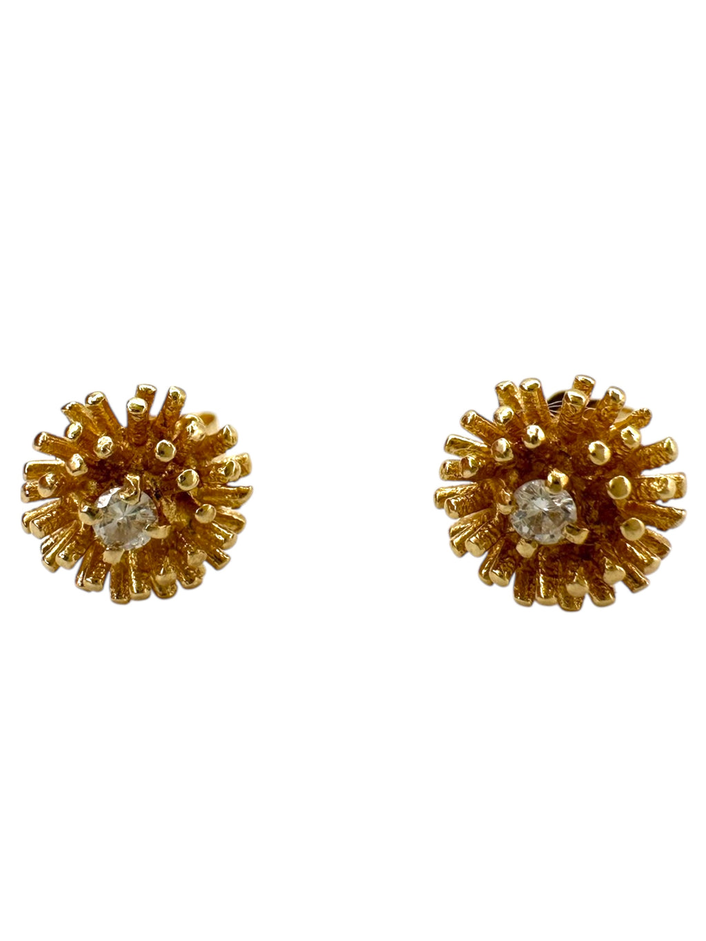 14k Diamond Dandelion Earrings