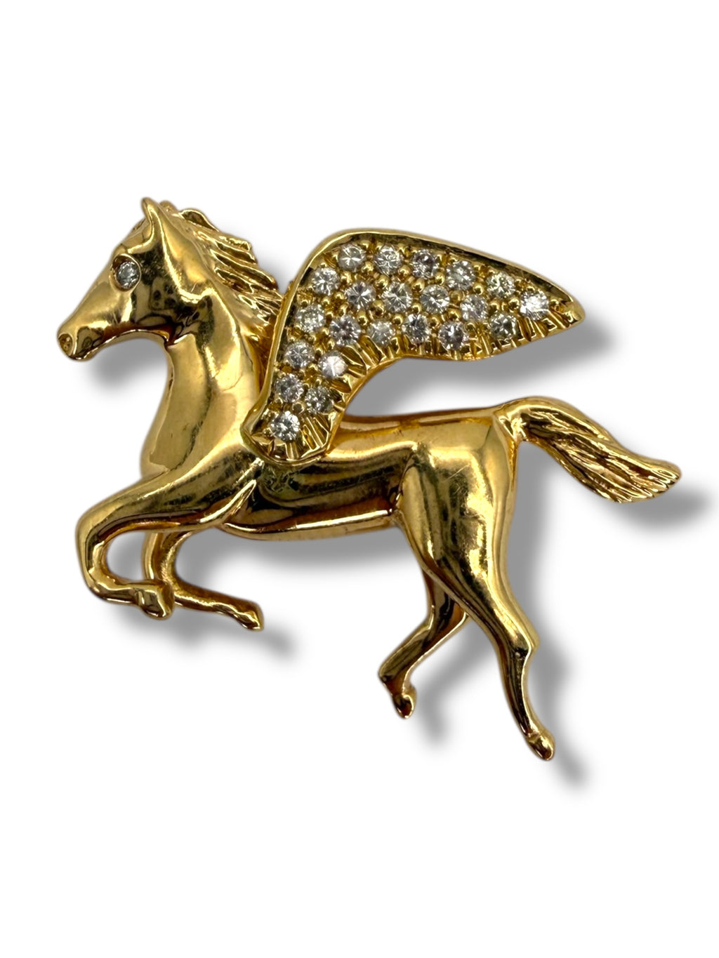 14k Diamond Pegasus Pendant