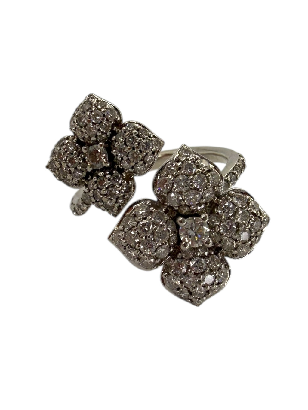 14k Diamond Clover Bypass Ring