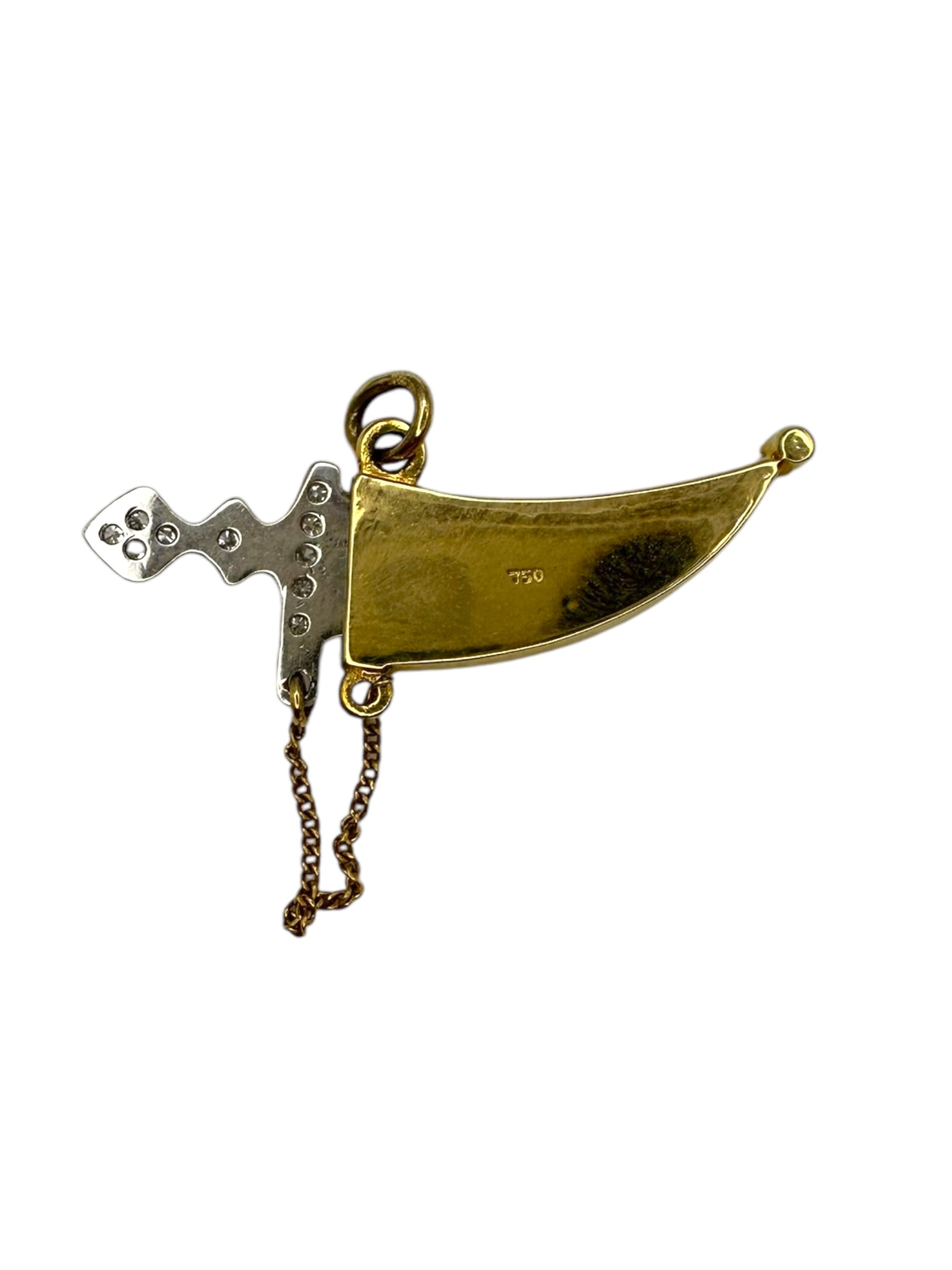 18k Diamond Dagger Charm