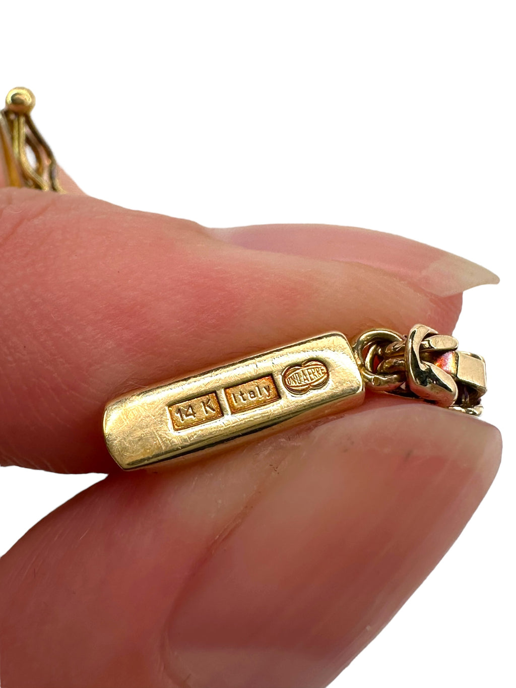 14k Byzantine Link Diamond Station Bracelet by Uno a Erre