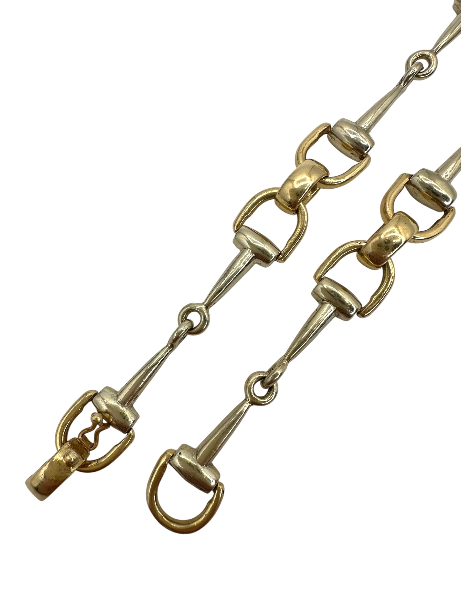 14k Two Tone Horse Bit Necklace