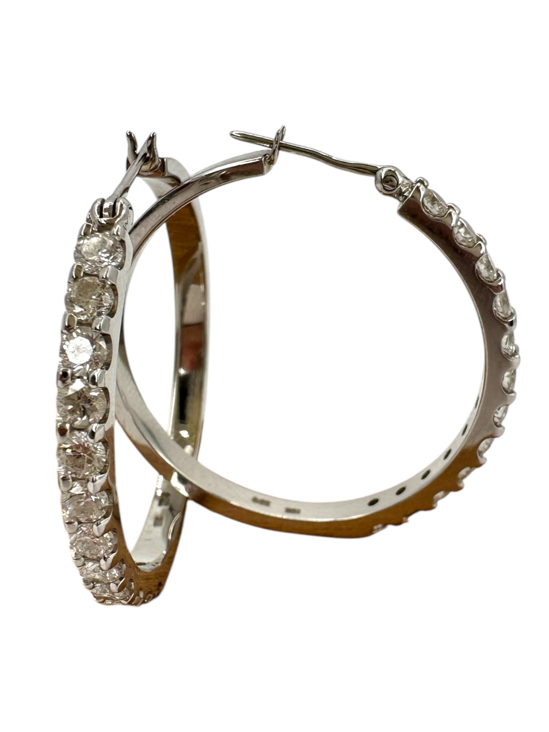 18k Diamond Hoop Earrings