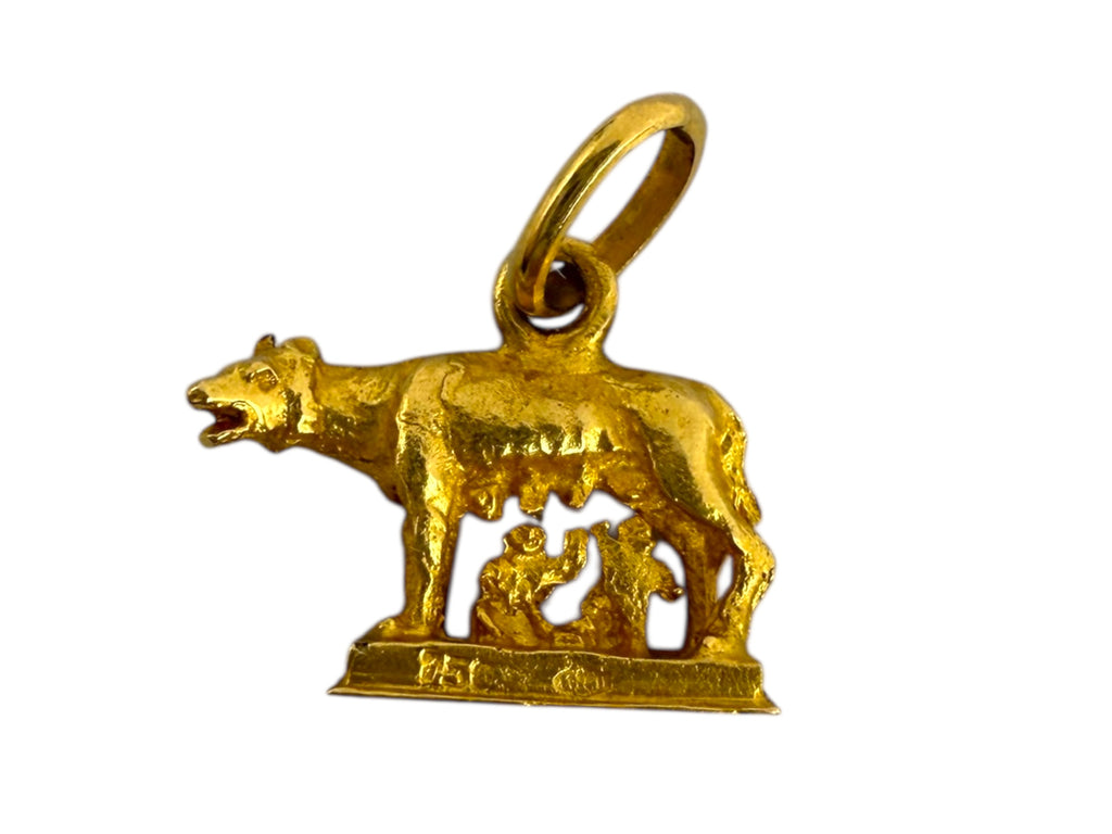 18k Romulus and Remus Charm