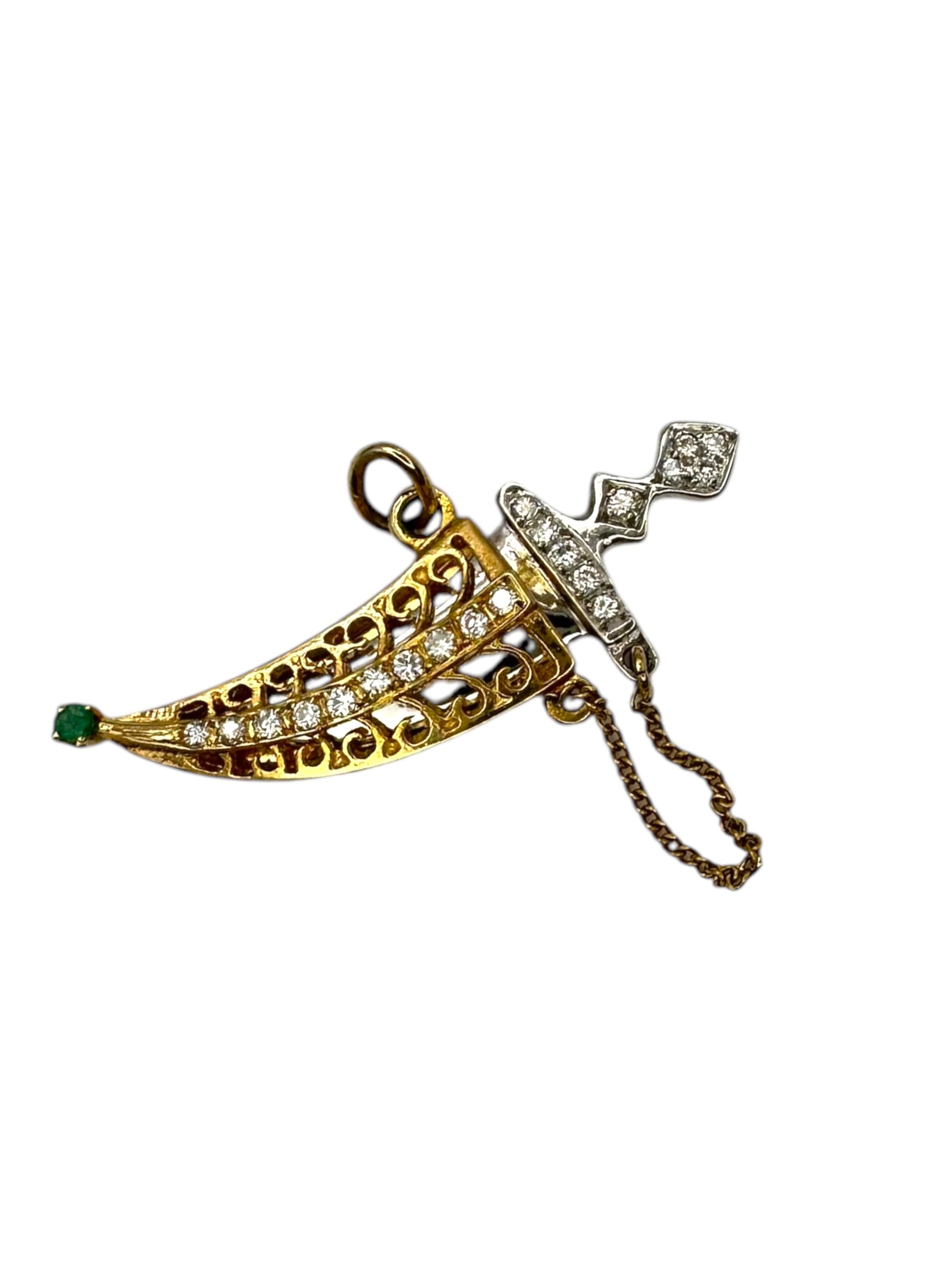 18k Diamond Dagger Charm