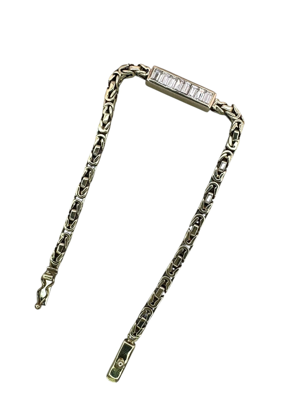 14k Byzantine Link Diamond Station Bracelet by Uno a Erre