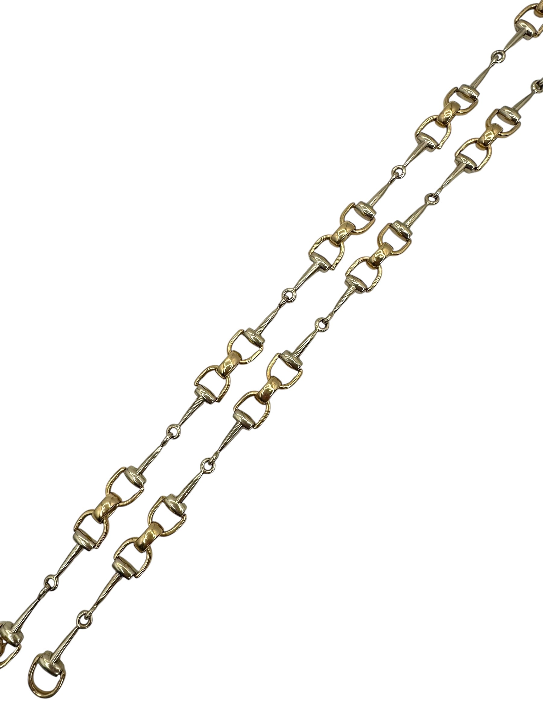 14k Two Tone Horse Bit Necklace