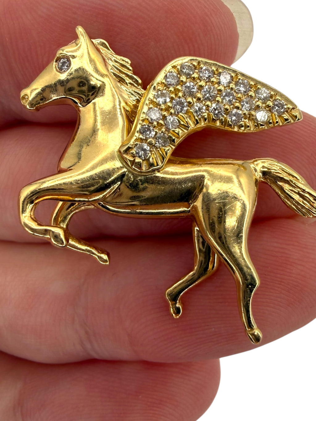 14k Diamond Pegasus Pendant