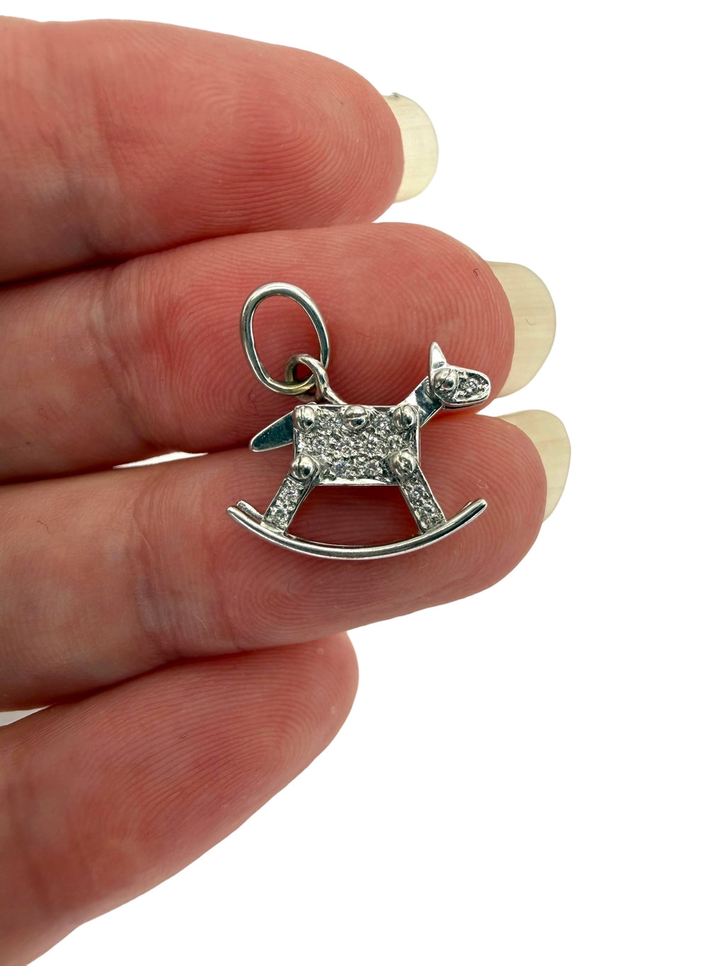 18k Diamond Rocking Horse Charm