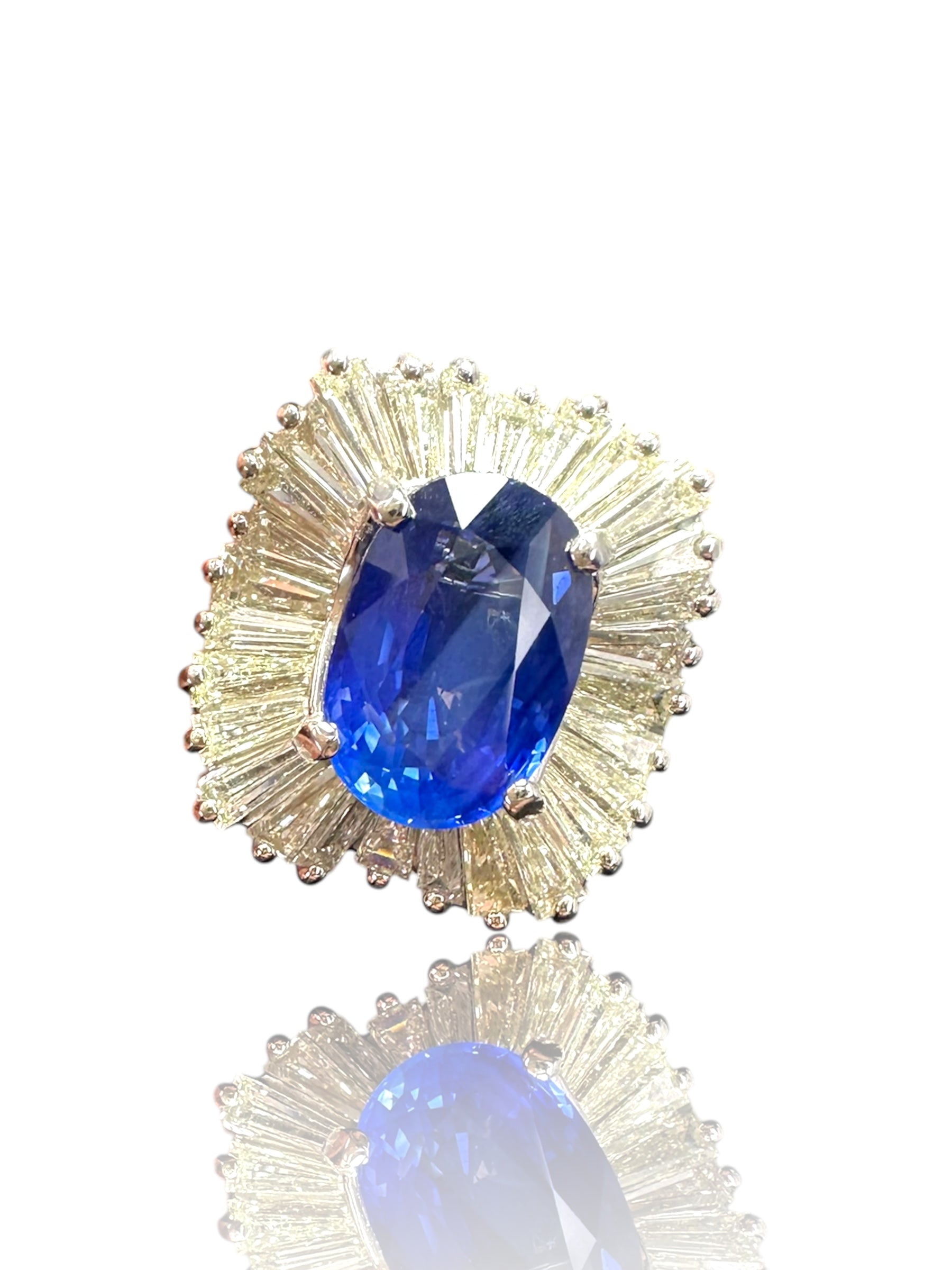 Platinum Sapphire Diamond Ringdant