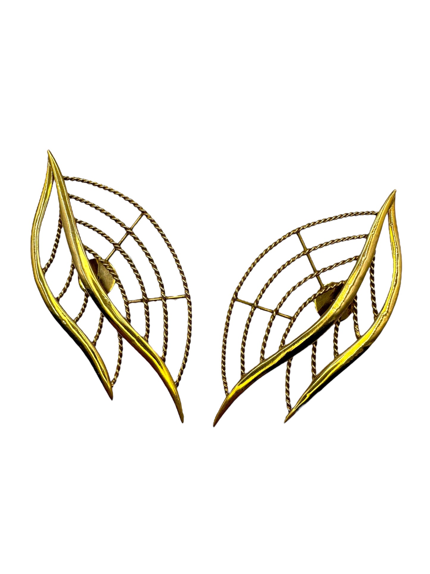 18k Leaf Statement Earrings